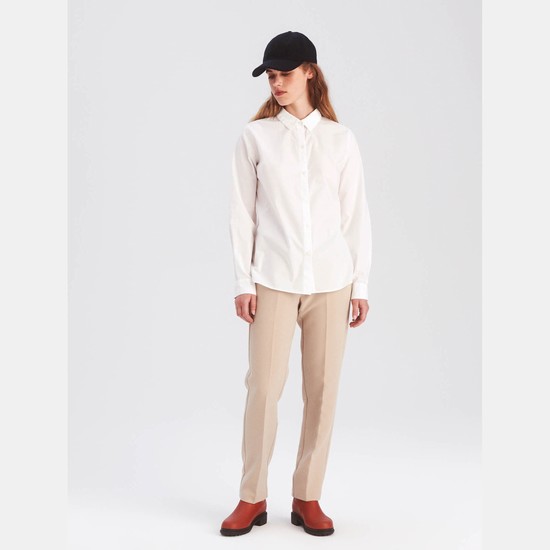 Aigle The Essential Long-sleeved Shirt In 100% Organic Cotton Shirts Women White ZA-45097